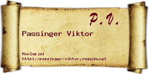 Passinger Viktor névjegykártya